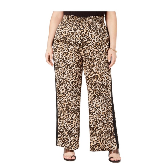 New INC Leo love dress pants smocked waist Plus 4X animal - Picture 6 of 6